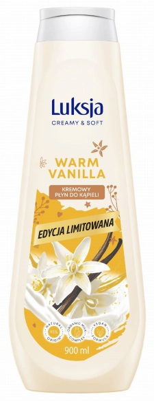 LUKSJA Creamy &amp; Soft Kremowy Płyn do kąpieli - Warm Vanilla 900 ml
