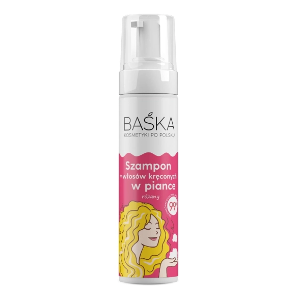 BAŚKA Szampon do włosów kręconych w piance - różany 200 ml