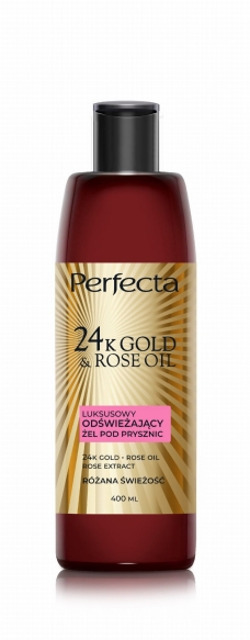 PERFECTA 24K Gold &amp; Rose Oil Luksusowy odświeżający żel pod prysznic 400 ml