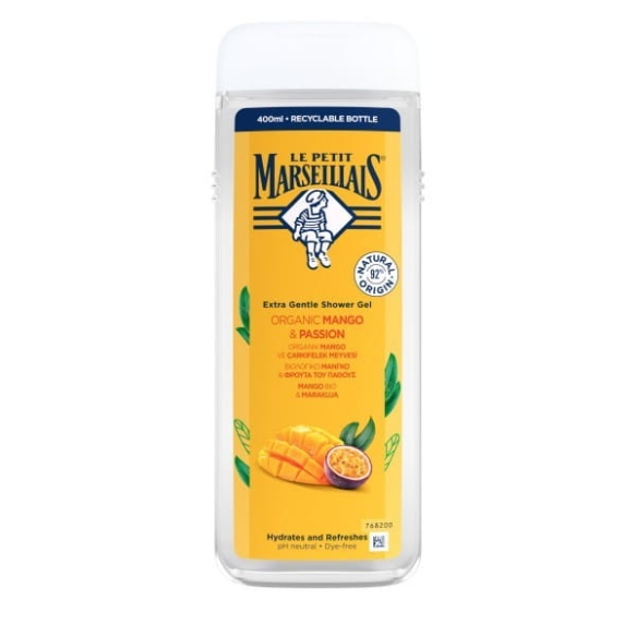 LE PETIT MARSELLAIS Kremowy Żel pod prysznic Bio Mango &amp; Marakuja 400ml