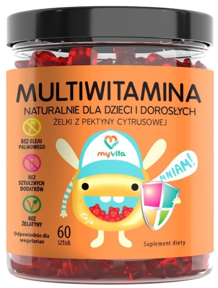 Multiwitamina, Naturalne Żelki dla Dzieci i Dorosłych, MyVita 60 żelek