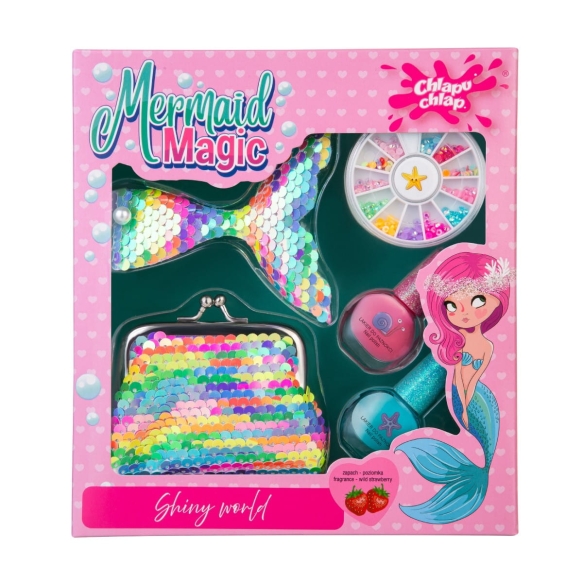 CHLAPU CHLAP Mermaid Magic Zestaw dziecięcy z portmonetką, lakierami do paznokci, spinką do włosów i ozdobami