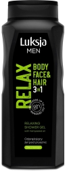 Odprężający żel pod prysznic 3w1 Luksja Men Relax, 500ml