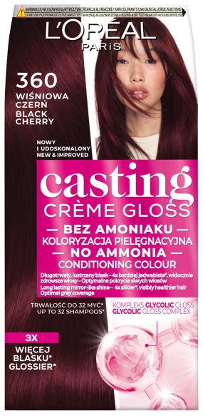 LOREAL Casting Creme Gloss Krem koloryzujący nr 360 Wiśniowa Czerń