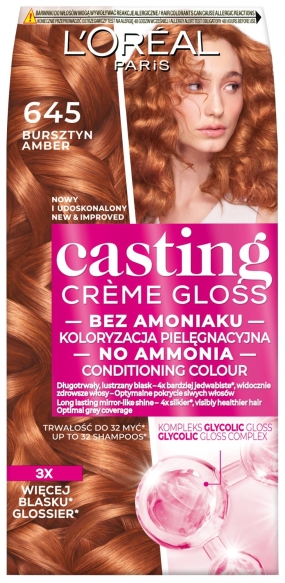 LOREAL Casting Creme Gloss Krem koloryzujący nr 645  Bursztyn