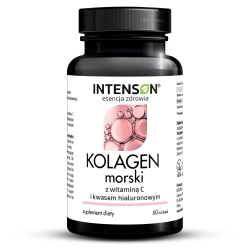 Kolagen Morski + Hialuron + Witamina C, 60 tabletek, Intenson