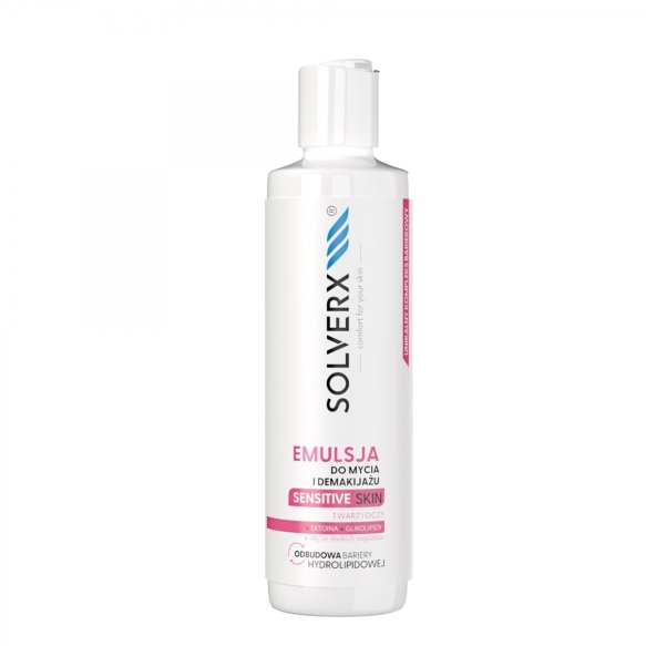 SOLVERX Sensitive Skin Emulsja do mycia i demakijażu twarzy i oczu 200 ml
