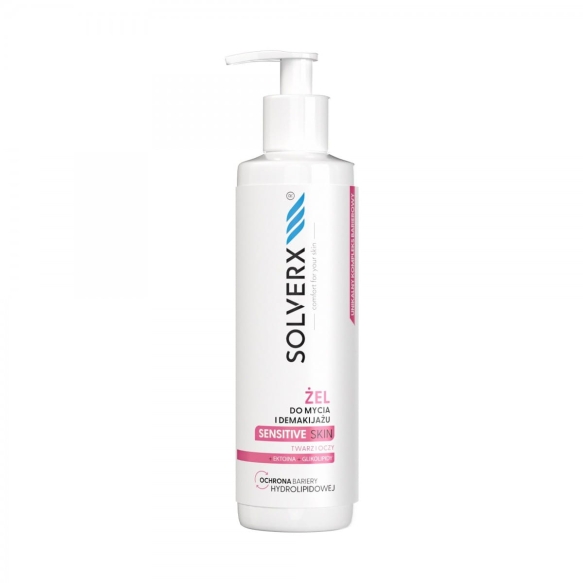 SOLVERX Sensitive Skin Żel do mycia i demakijażu twarzy i oczu 200 ml
