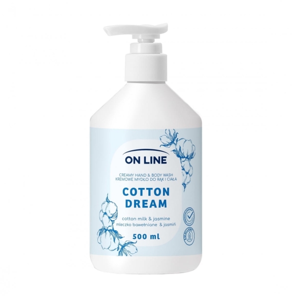 ON LINE Kremowe mydło do rąk i ciała Mleczko bawełniane&amp;Jaśmin 500 ml