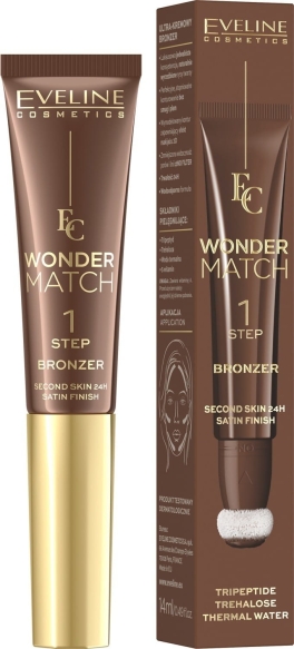 EVELINE Wonder Match Ultrakremowy Bronzer w tubce z aplikatorem - nr 02  14 ml