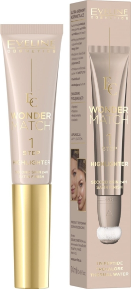 EVELINE Wonder Match Ultrakremowy Rozświetlacz w tubce z aplikatorem 14 ml