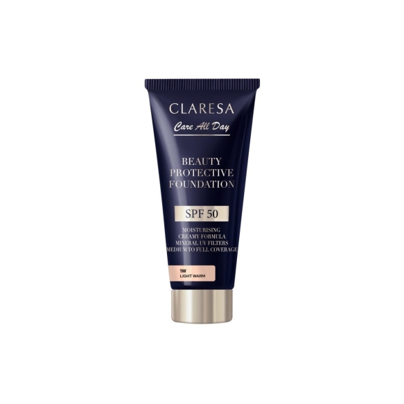 CLARESA Beauty Protective Foundation Nawilżający podkład z filtrem SPF 50 1W Light Warm 30 ml
