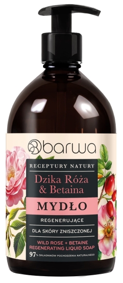 BARWA Receptury Natury Mydło w płynie regenerujące - Dzika Róża &amp; Betaina