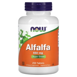 Люцерна 650 мг, Alfalfa Now Foods, 250 таблеток
