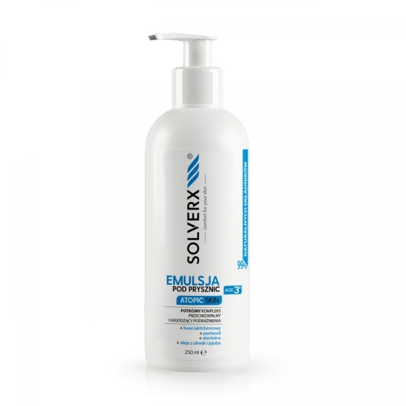 SOLVERX Atopic Skin Emulsja pod prysznic - łagodząca podrażnienia i przeciwzapalna  250ml