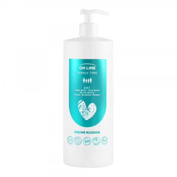 ON LINE Family Time Żel do mycia ciała ,włosów i twarzy 3w1 - Sublime Blossom  850 ml