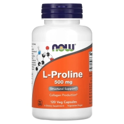 L-Proline 500 mg, NOW Foods, 120 kapsułek