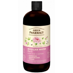 Woda micelarna 3w1 Róża piżmowa i Bawełna GREEN PHARMACY, 500ml
