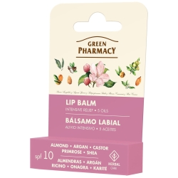Balsam do Ust Intensywnie Zmiękczający, SPF10 na Bazie 5 Olejów, Green Pharmacy