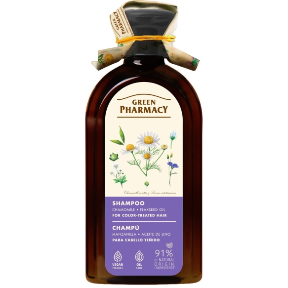 Szampon do włosów farbowanych Rumianek i Olej lniany, Green Pharmacy, 350ml
