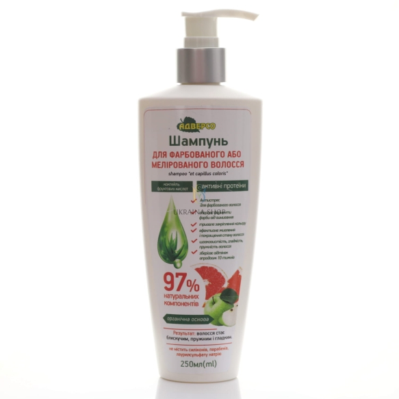 Ziołowy Szampon do Włosów Farbowanych lub Rozjaśnianych, Adverso, 250ml