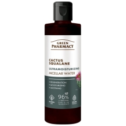 Ultranawilżająca Woda micelarna do twarzy Kaktus + Skwalan, GREEN PHARMACY, 200ml