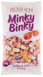 Конфеты Minky Binky, Ириска с желейной начинкой, Roshen, 1кг