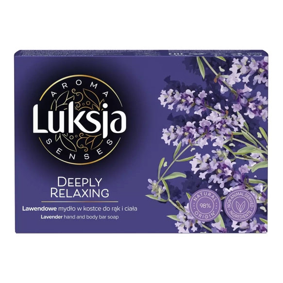 LUKSJA Aroma Senses Deeply Relaxing Lawendowe mydło w kostce do rąk i ciała 90 g