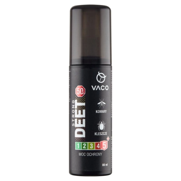 VACO Płyn na kleszcze, komary i meszki DEET 50% + Geraniol, 80ml