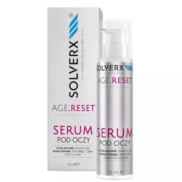 Serum pod oczy - Wygładzanie Zmarszczek &amp; Niwelowanie Opuchnięć i Cieni SOLVERX Age.Reset, 15ml