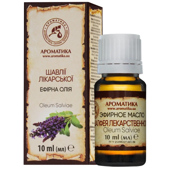 Olejek Szałwiowy, Szałwia Lekarska, 100% Naturalny, Aromatika, 10 ml