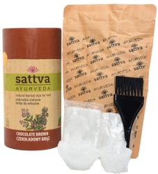 Henna Czekoladowy Brąz, Naturalna Farba do Włosów, 150g, Sattva