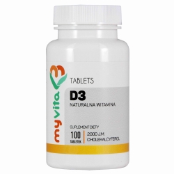 Vitamin D3 MyVita - 2000 IU Cholecalciferol, Immune & Bone Support Supplement, Tablets 