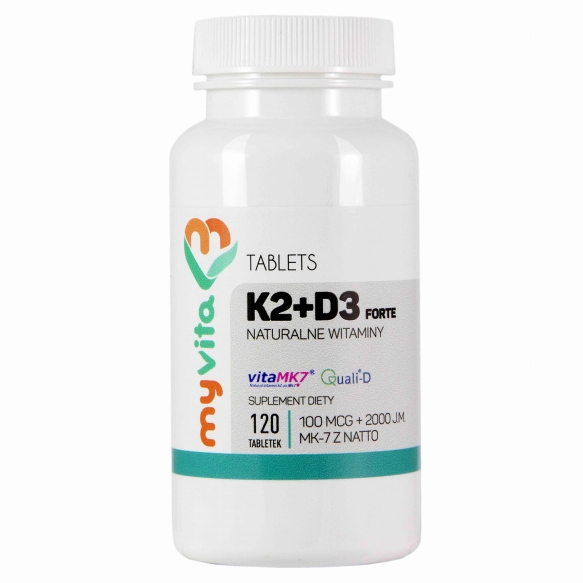 Witamina K2 MK7 100mcg + D3 2000IU, MyVita