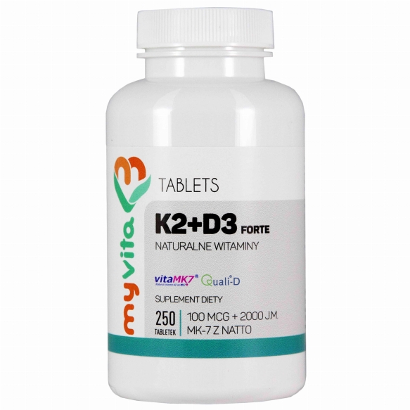 Witamina K2 MK7 100mcg + D3 2000IU, MyVita