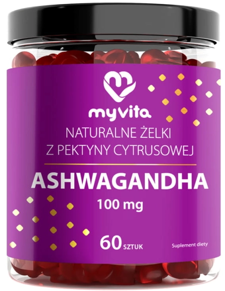 Ashwagandha Naturalne Żelki, MyVita 60 żelek