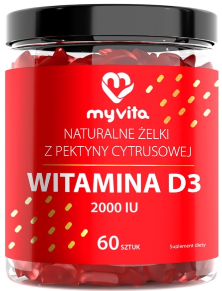 Witamina D3 Naturalne Żelki dla Dorosłych, MyVita 60 żelek