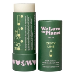 Dezodorant w sztyfcie ZESTY LIME (LUSCIOUS LIME), bez aluminium, We Love The Planet, 40g
