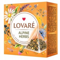 Herbata Ziołowa z Rumiankiem, Echinaceą, Dziką Różą, Miętą, Lovare Alpine Herbs, 15 piramidek x 2g