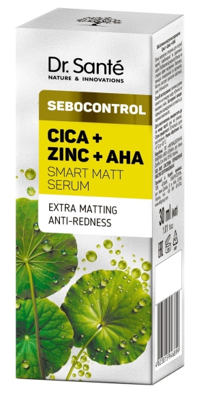 DR.SANTE Sebocontrol Inteligentne serum matujące Cica + Zinc + AHA 30 ml