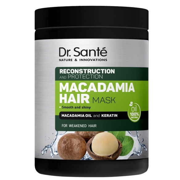 Maska regenerująca do włosów z Olejem makadamia i Keratyną DR. SANTE Macadamia Hair, 1000ml