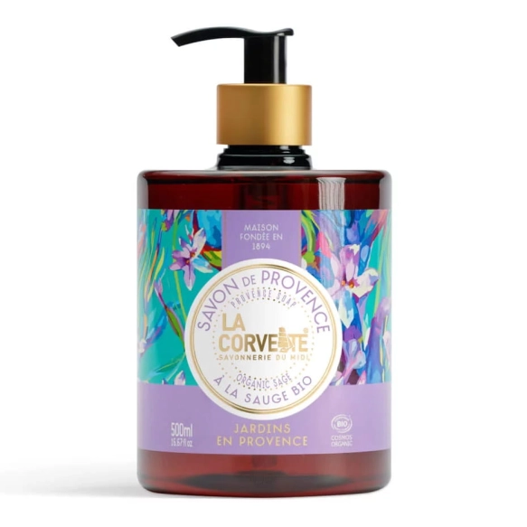 Śródziemnomorskie organiczne mydło w płynie - Ogrody Prowansji, La Corvette, 500ml