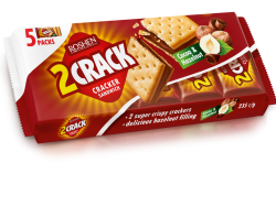 Krakersy Roshen 2 CRACK Ciasteczka z nadzieniem czekoladowym, 190g