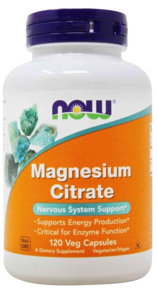 Magnesium Citrate, Cytrynian Magnezu, NOW Foods, 120 kapsułek