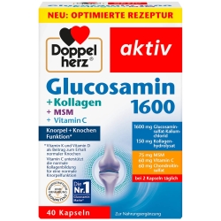 Doppelherz Aktiv Glucosamin 1600 + Kolagen + MSM + Witamina C, 40 kapsułek