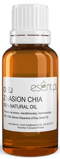 Olej z Nasion Chia (Szałwii Hiszpańskiej), Esent, 20ml