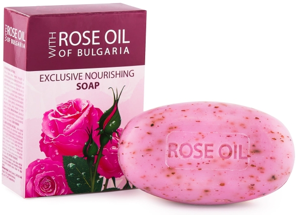 Mydło Różane Odżywcze z Płatkami, Rose oil of Bulgaria, 100g
