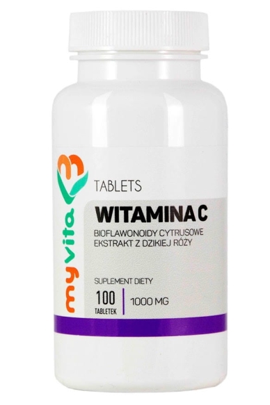 Witamina C z Dziką Różą i Bioflawonoidami Cytrusowymi, MyVita 100 tabletek