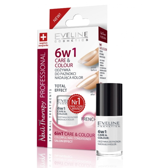 Skoncentrowana odżywka do paznokci nadająca kolor EVELINE Nail Therapy Professional - French 5 ml