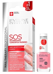 EVELINE Nail Therapy Professional SOS Odżywka wzmacniająca z wapniem i kolagenem 12 ml